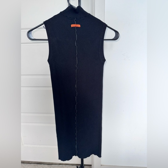 Heron Preston Black Bodycon Mini Dress Mock Neck - Picture 2 of 5